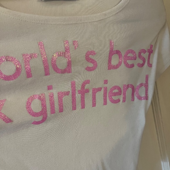 Worlds Best Ex Girlfriend Glitter Pink Baby Tee - Picture 4 of 5